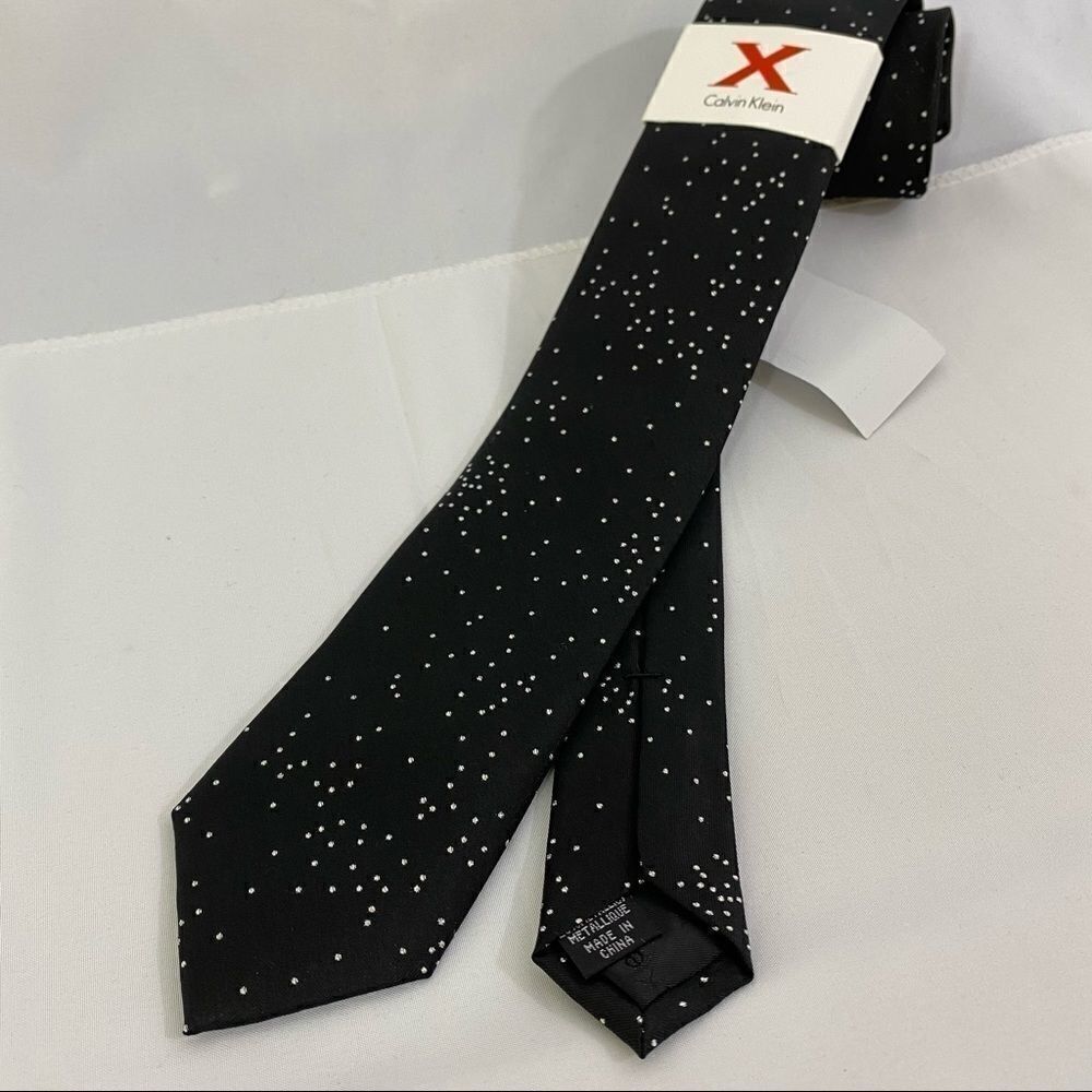 Calvin
Klein X Slim Tie Silk and Metallic Mix